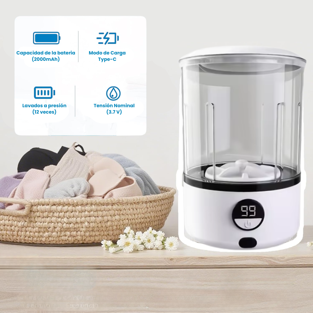 Mini Lavadora Portátil en Minutos