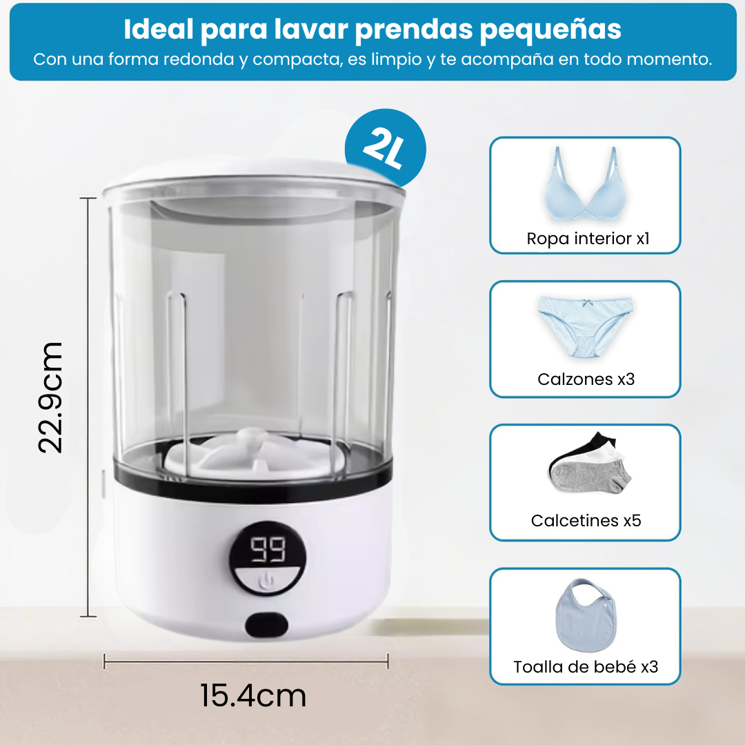 Mini Lavadora Portátil en Minutos